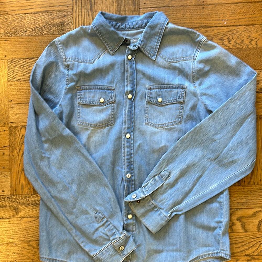 Bonpoint Denim Snap Button down Sz 12